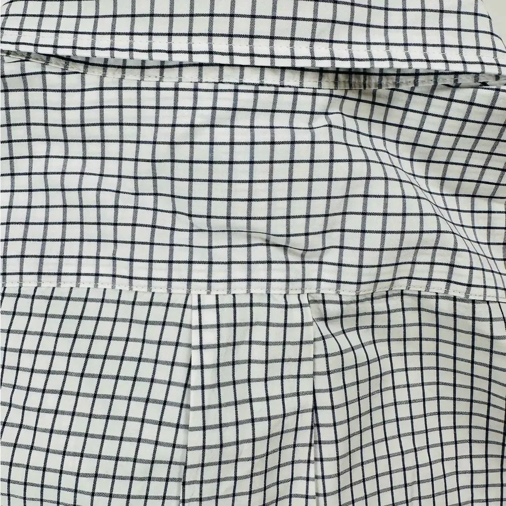 J.Crew Men’s SZ XL Slim Fit Button Down Shirt Classic White Navy Grid Check